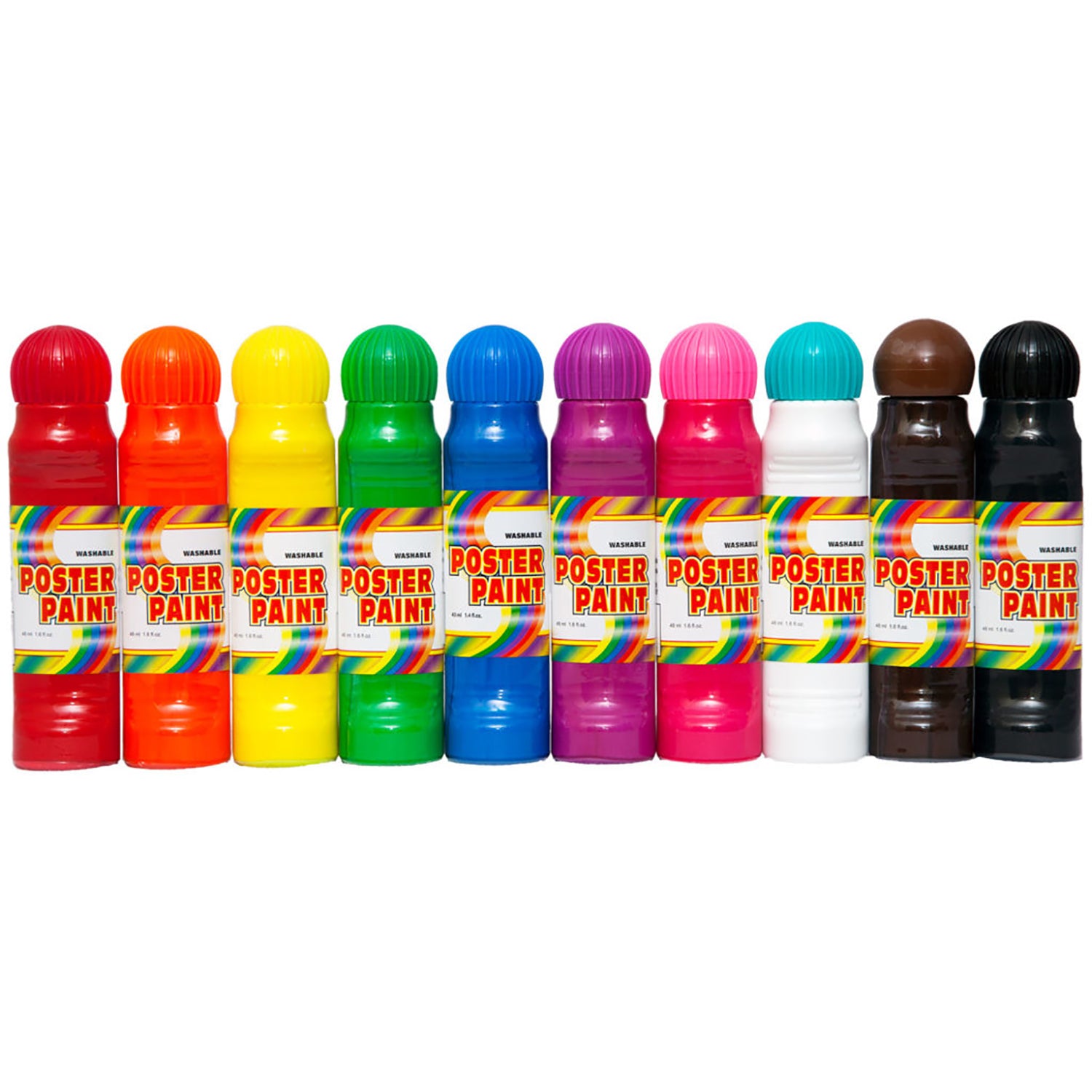Poster Paint, Assorted Colors, 48 ml each, Pack of 10