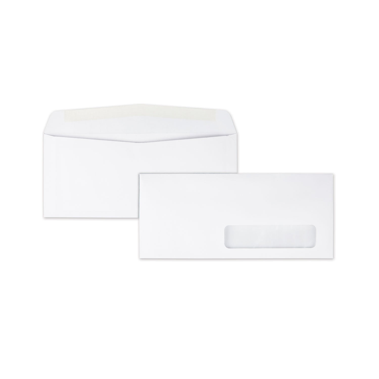 Single Window - #10 - 4 1/8" Width x 9 1/2" Length - 24 lb - Adhesive - White - Wove - 500 / Box