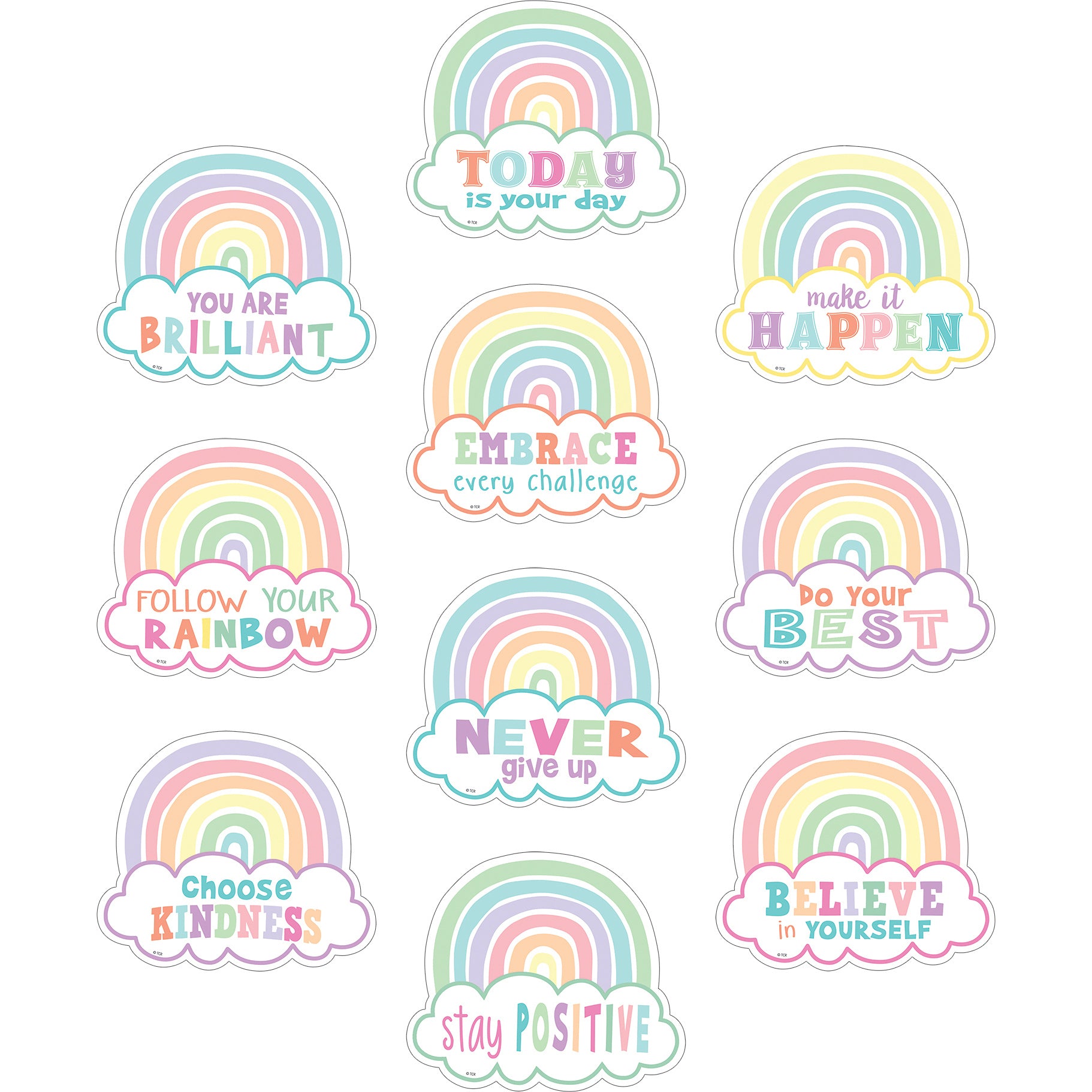 Pastel Pop Positive Sayings Accents, Pack of 30