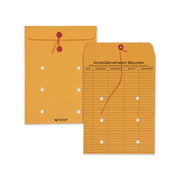 Inter-department - 9" Width x 12" Length - 28 lb - String/Button - Brown Kraft - Kraft - 100 / Box
