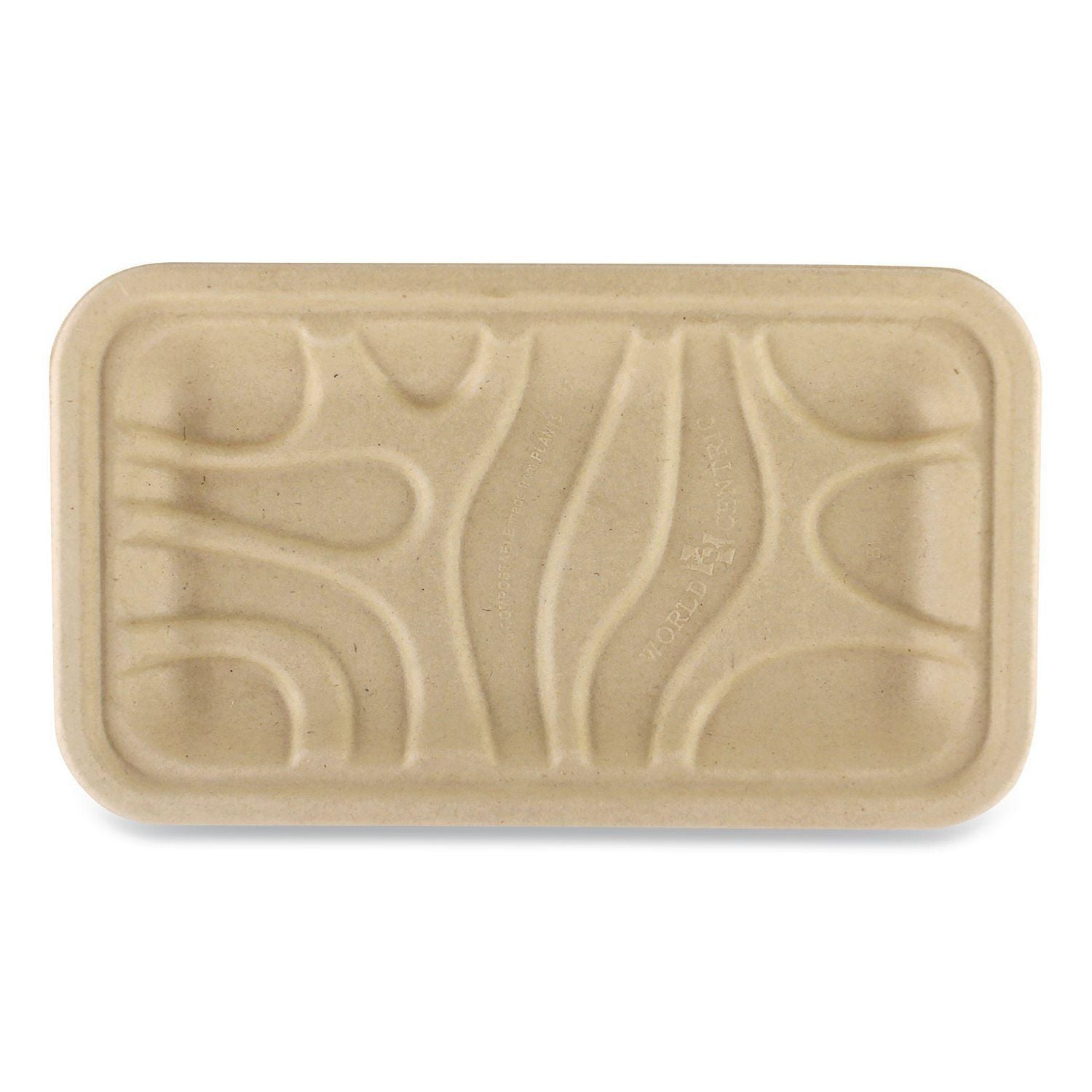 Fiber Trays, PLA Lined, PFAS Free, 8.3 x 4.9 x 0.7, Natural, Paper, 500/Carton