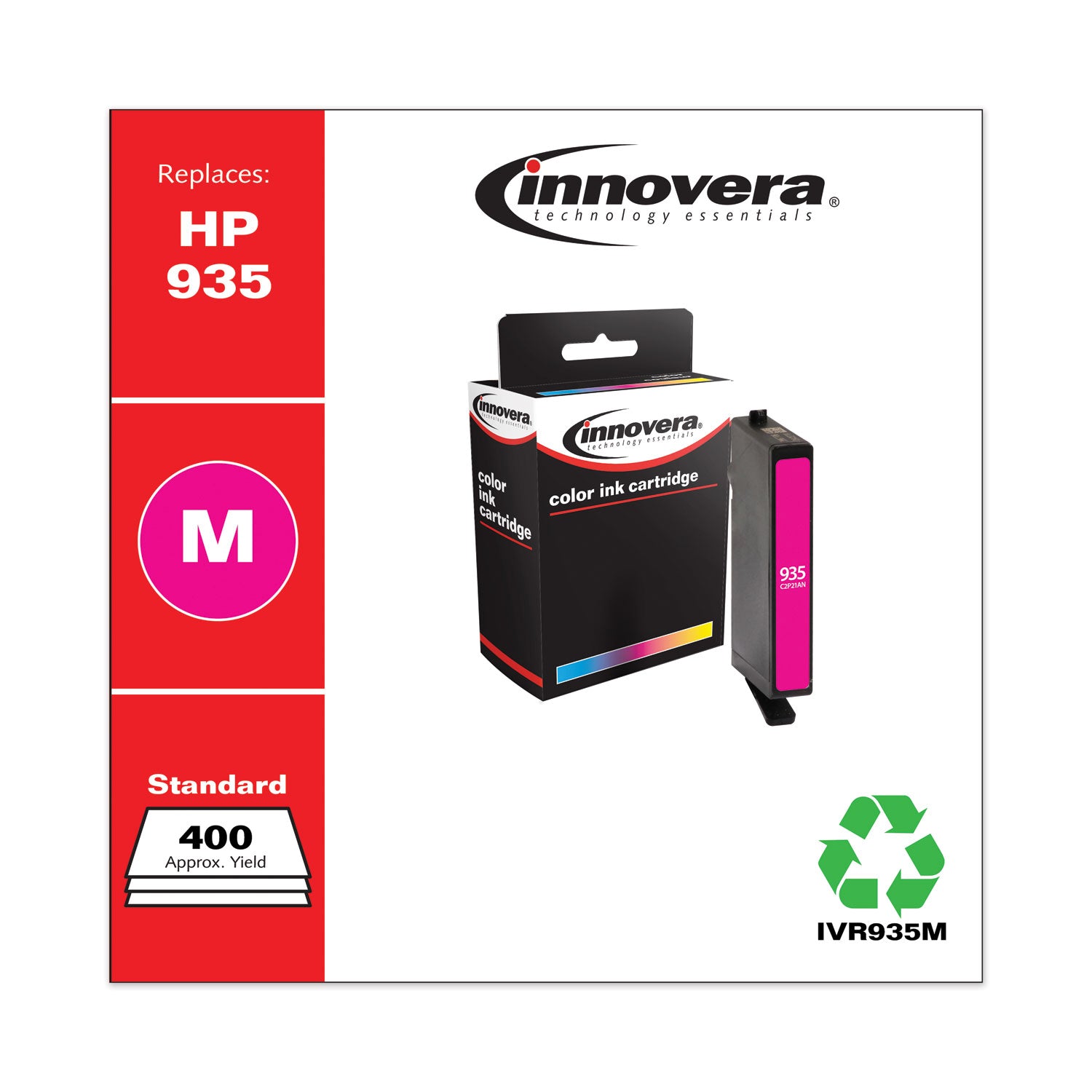 Remanufactured Magenta Ink, Replacement for 935 (C2P21AN), 400 Page-Yield