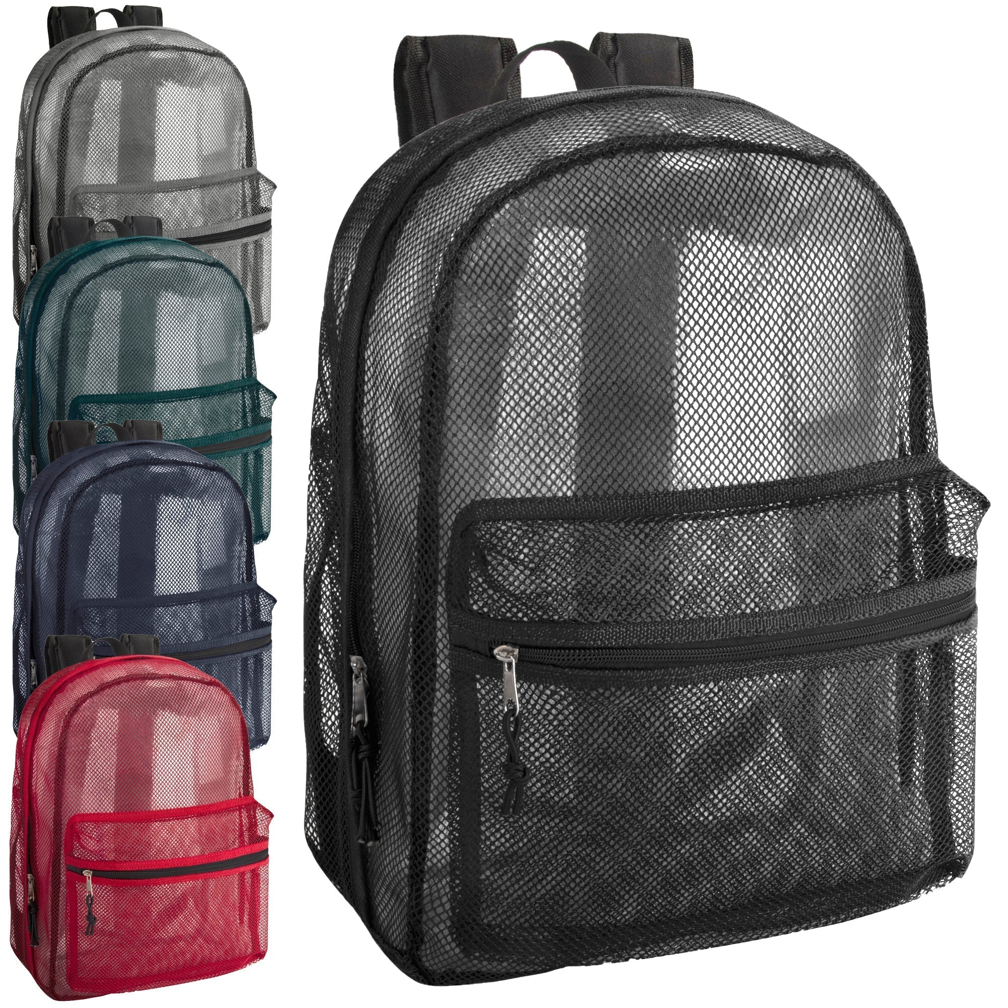 Bulk Premium 17" Mesh Backpack - 5 Assorted Colors - 24 in the Pack