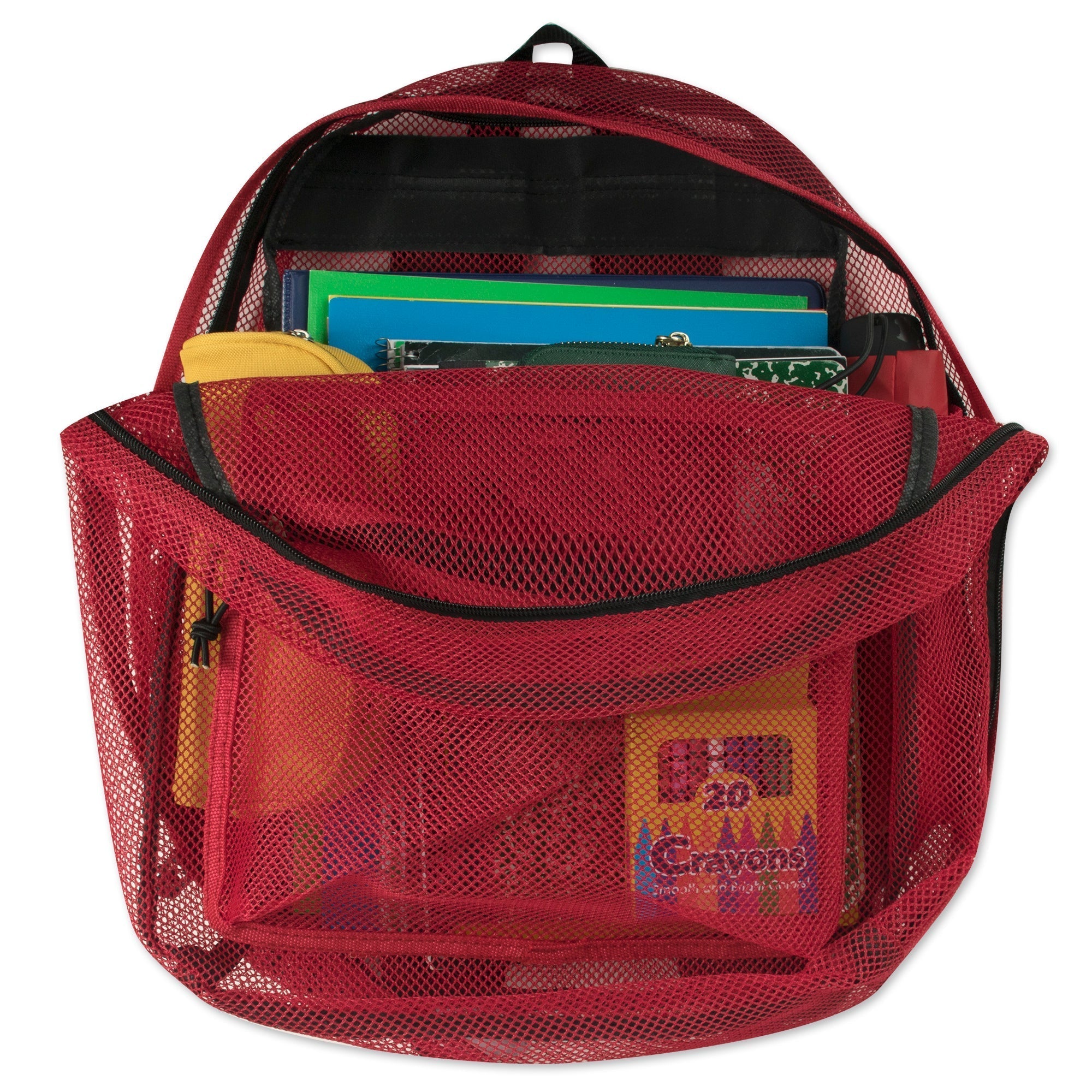 Bulk Premium 17" Mesh Backpack - 5 Assorted Colors - 24 in the Pack