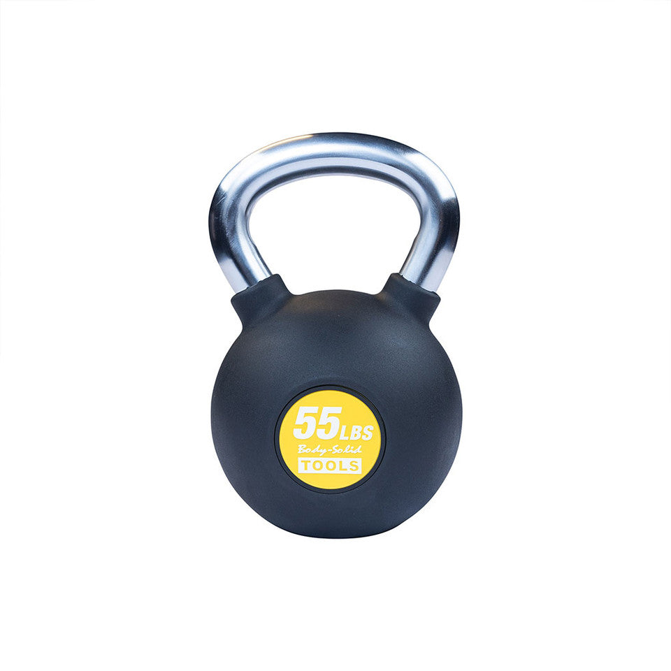 Chrome, Rubber Kettlebell 55Lb