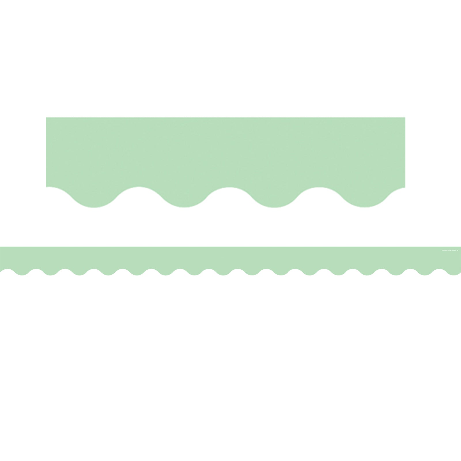 Mint Green Scalloped Rolled Border Trim