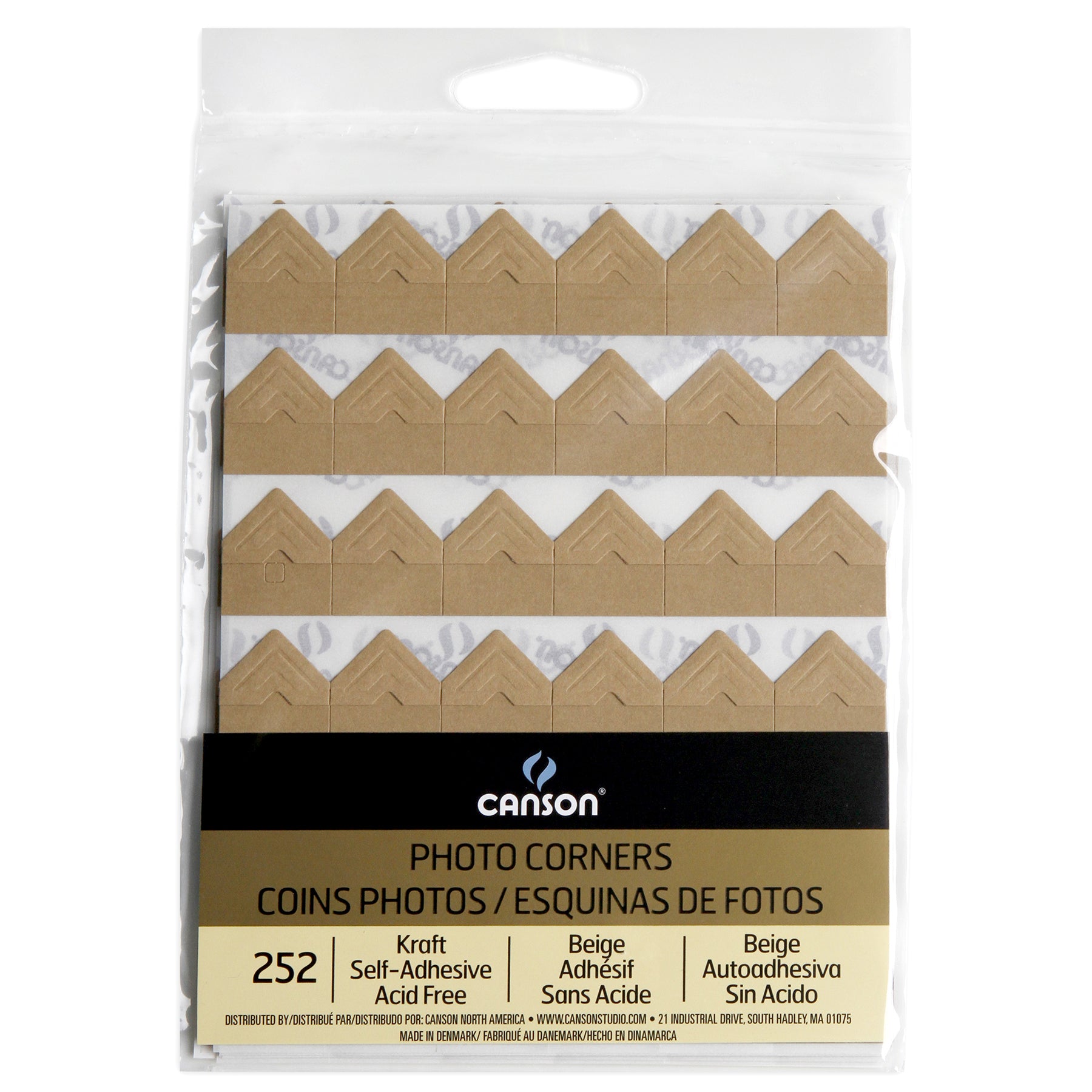 Canson Self Adhesive Photo Corners, Kraft, 252 Piece, 1 Count