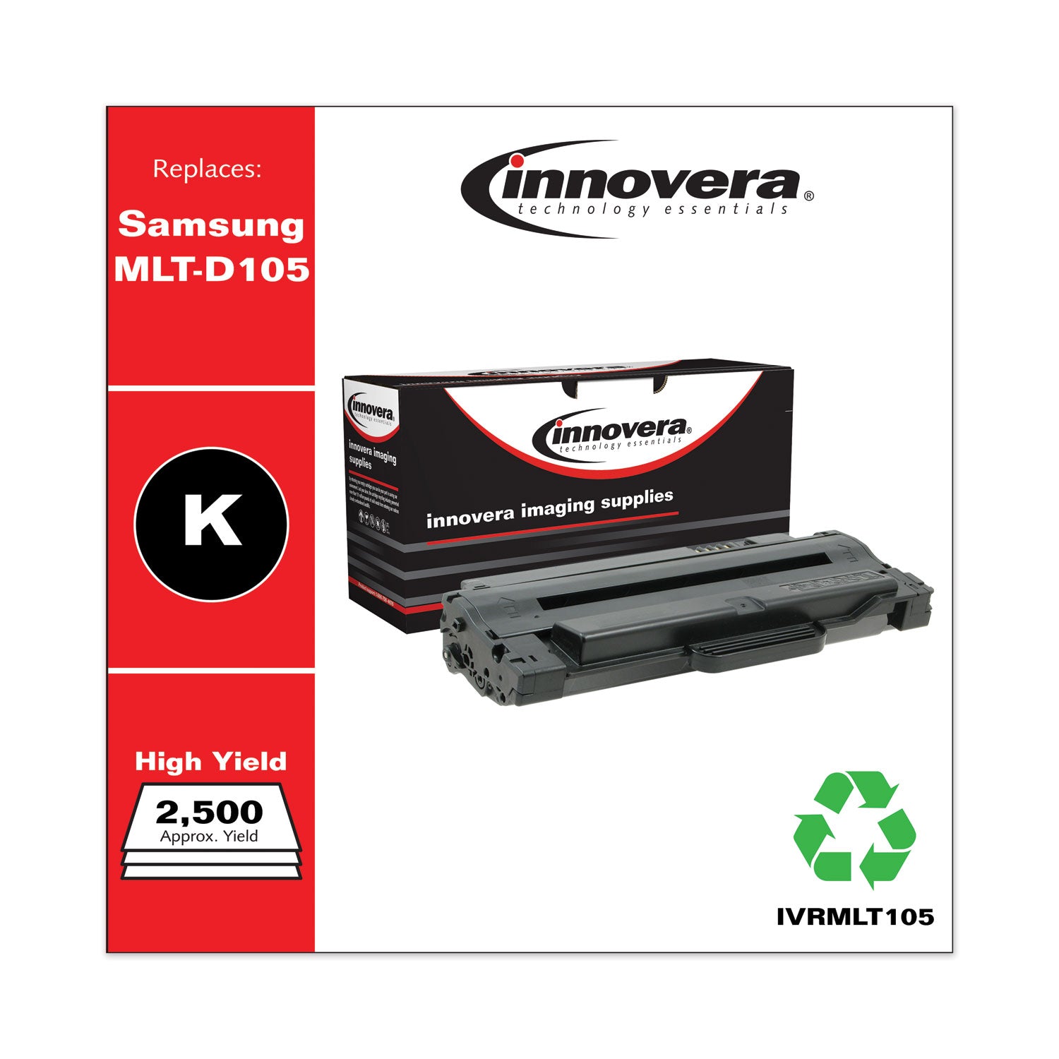 Remanufactured Black High-Yield Toner, Replacement for MLT-D105L, 2,500 Page-Yield