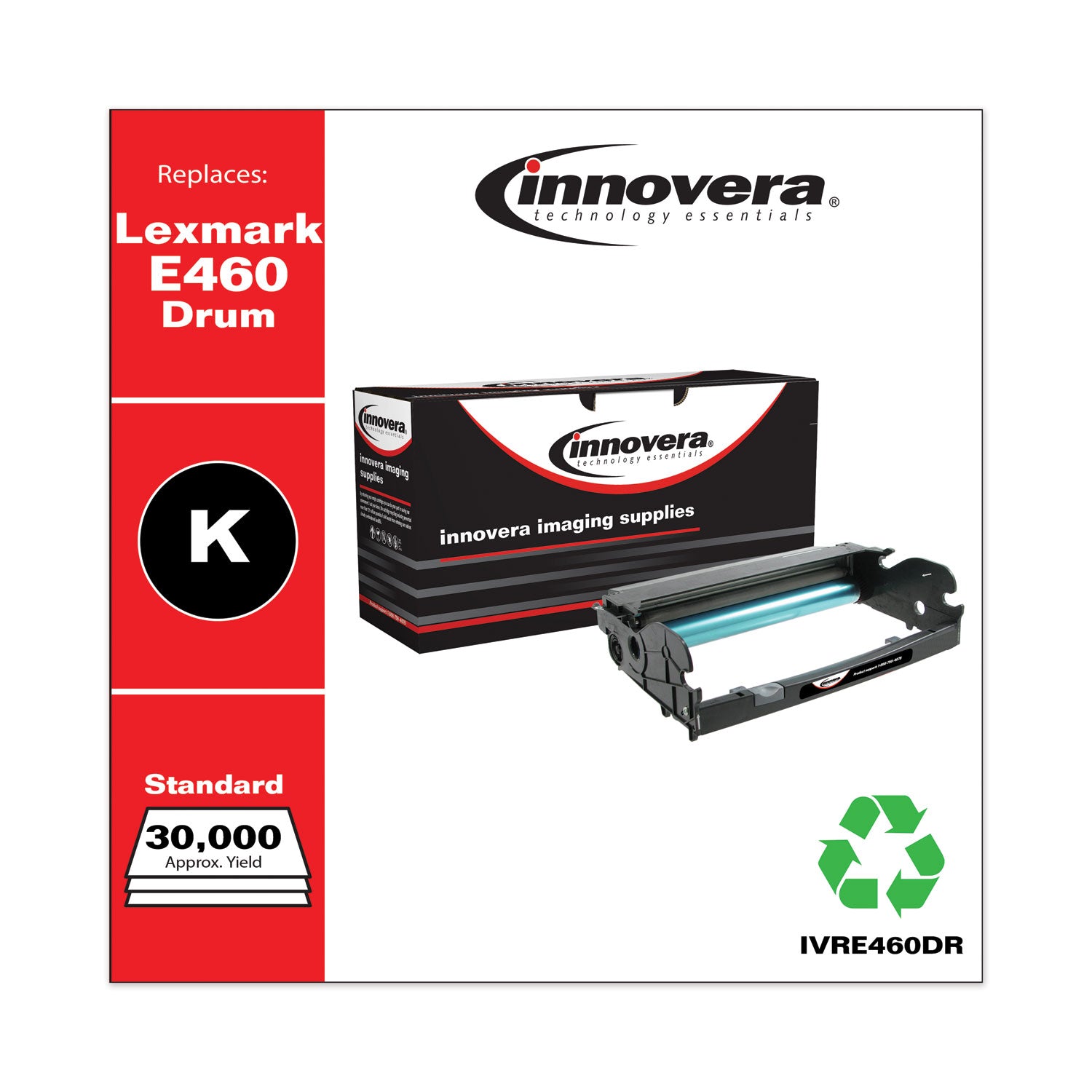 Remanufactured Black Drum Unit, Replacement for E260X22G, 30,000 Page-Yield