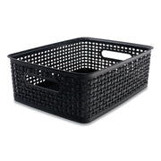 Plastic Weave Bin, Medium, Black