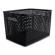 Plastic Weave Bin, Large, Black