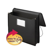 Smead Letter File Wallet - 8 1/2" x 11" - 5 1/4" Expansion - Front Pocket(s) - Poly - Black - 1 Each