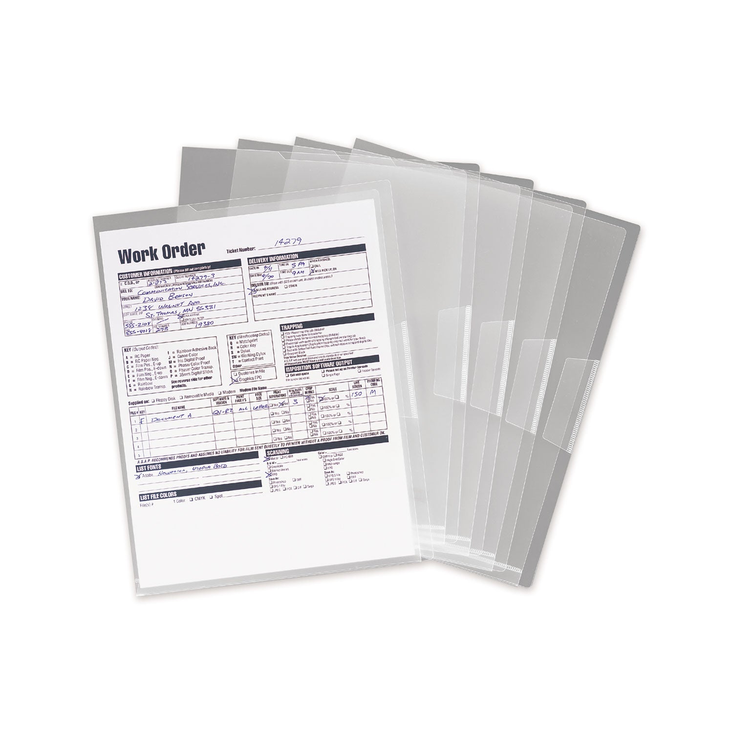 Smead Letter File Jacket - 8 1/2" x 11" - Polypropylene - Clear - 5 / Pack