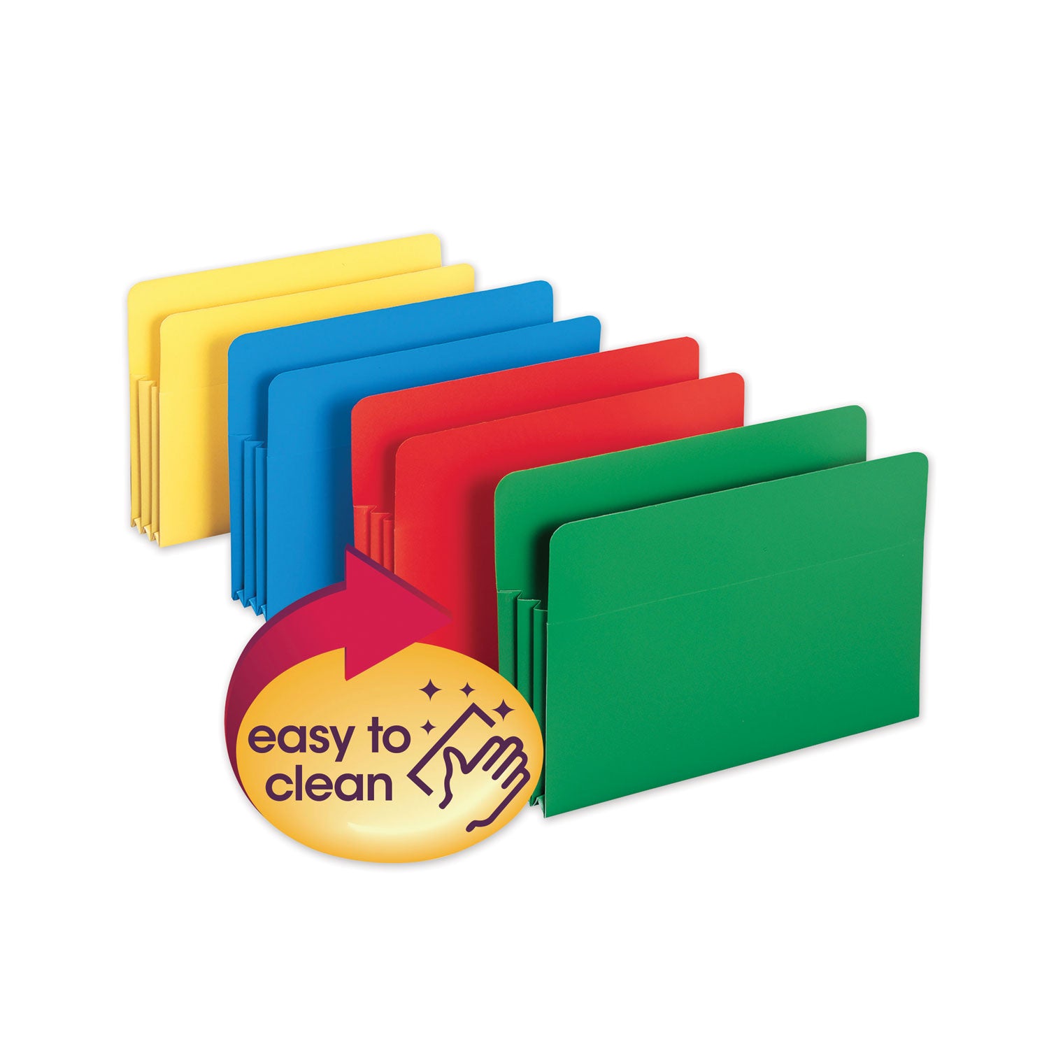 8 1/2" x 14" - 3 1/2" Expansion - Polypropylene - Blue, Green, Red, Yellow - 1 Pack