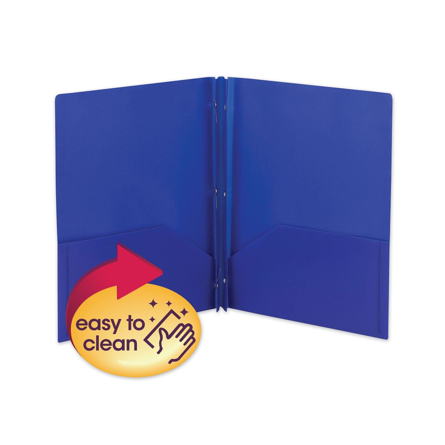 Smead Letter Pocket Folder - 8 1/2" x 11" - 50 Sheets Capacity - 2 Pocket(s) - Polypropylene - Blue - 25 / Box