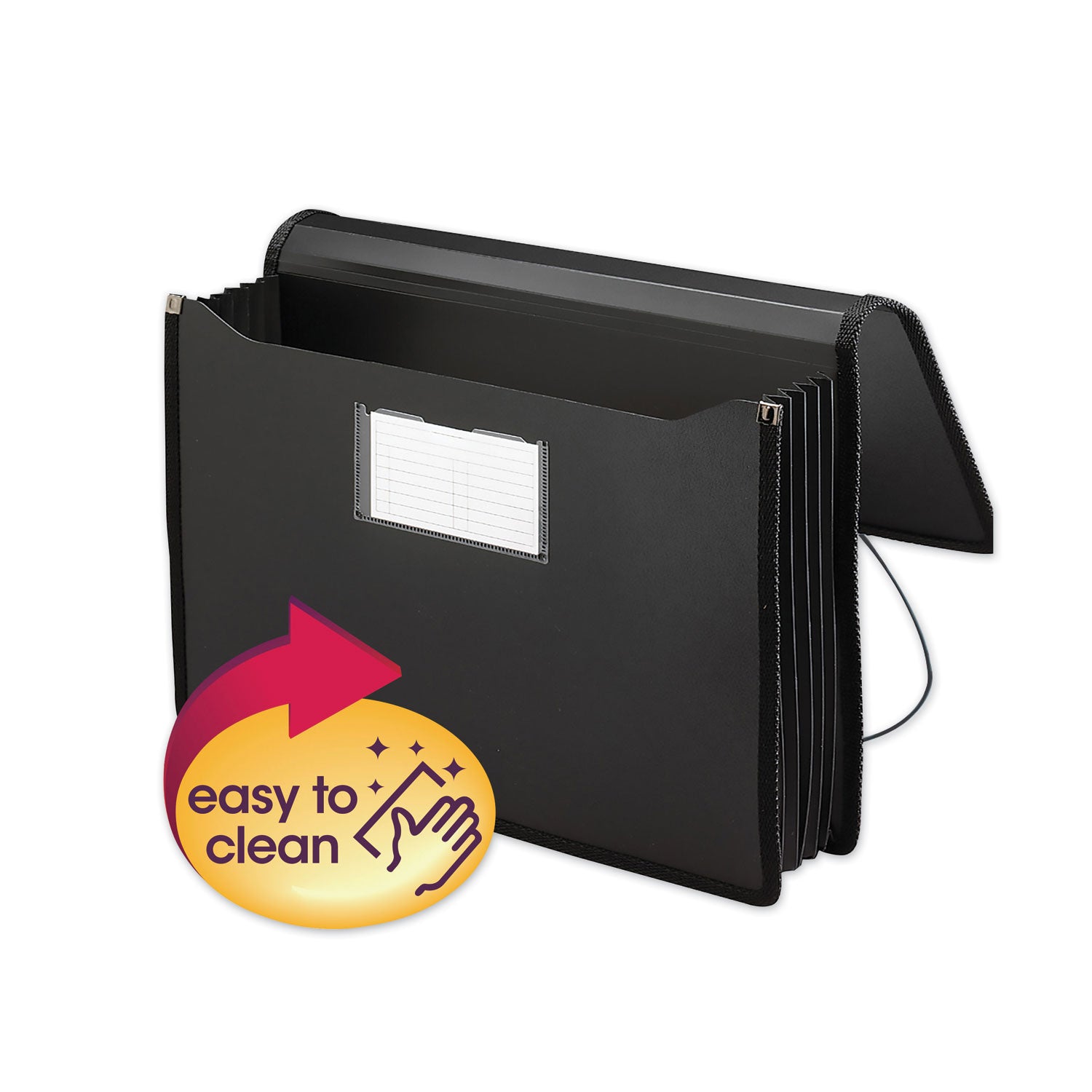 8 1/2" x 14" , 8 1/2" x 11" - 5 1/4" Expansion - Front Pocket(s) - Poly - Black - 1 Each