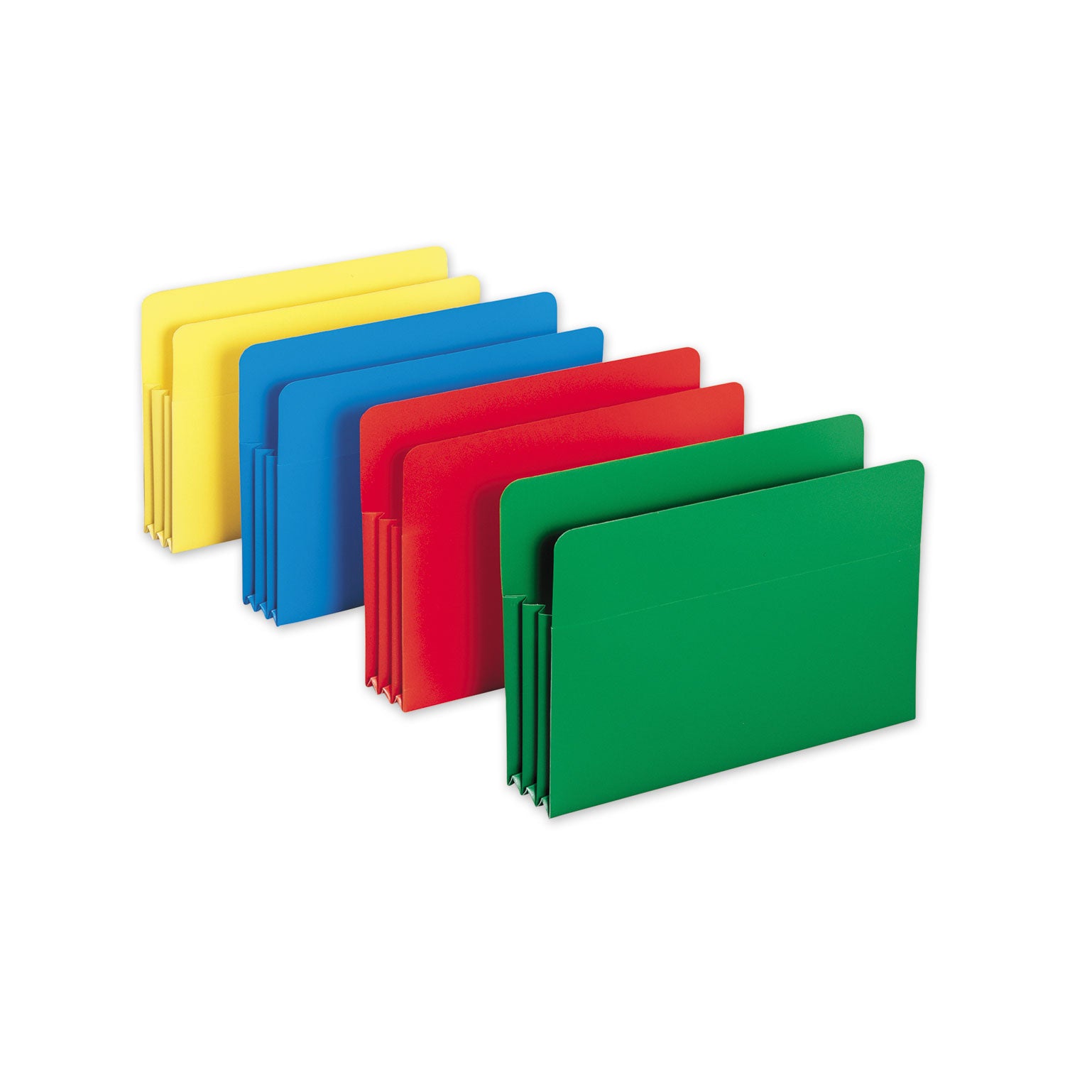 8 1/2" x 14" - 3 1/2" Expansion - Polypropylene - Blue, Green, Red, Yellow - 1 Pack
