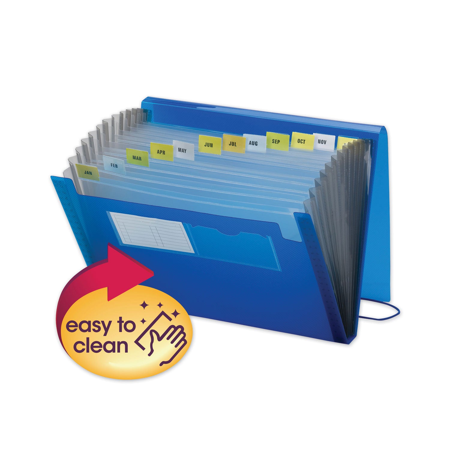 8 1/2" x 11" - 7/8" Expansion - 12 Pocket(s) - 12 Divider(s) - Polypropylene - Blue - 1 Each