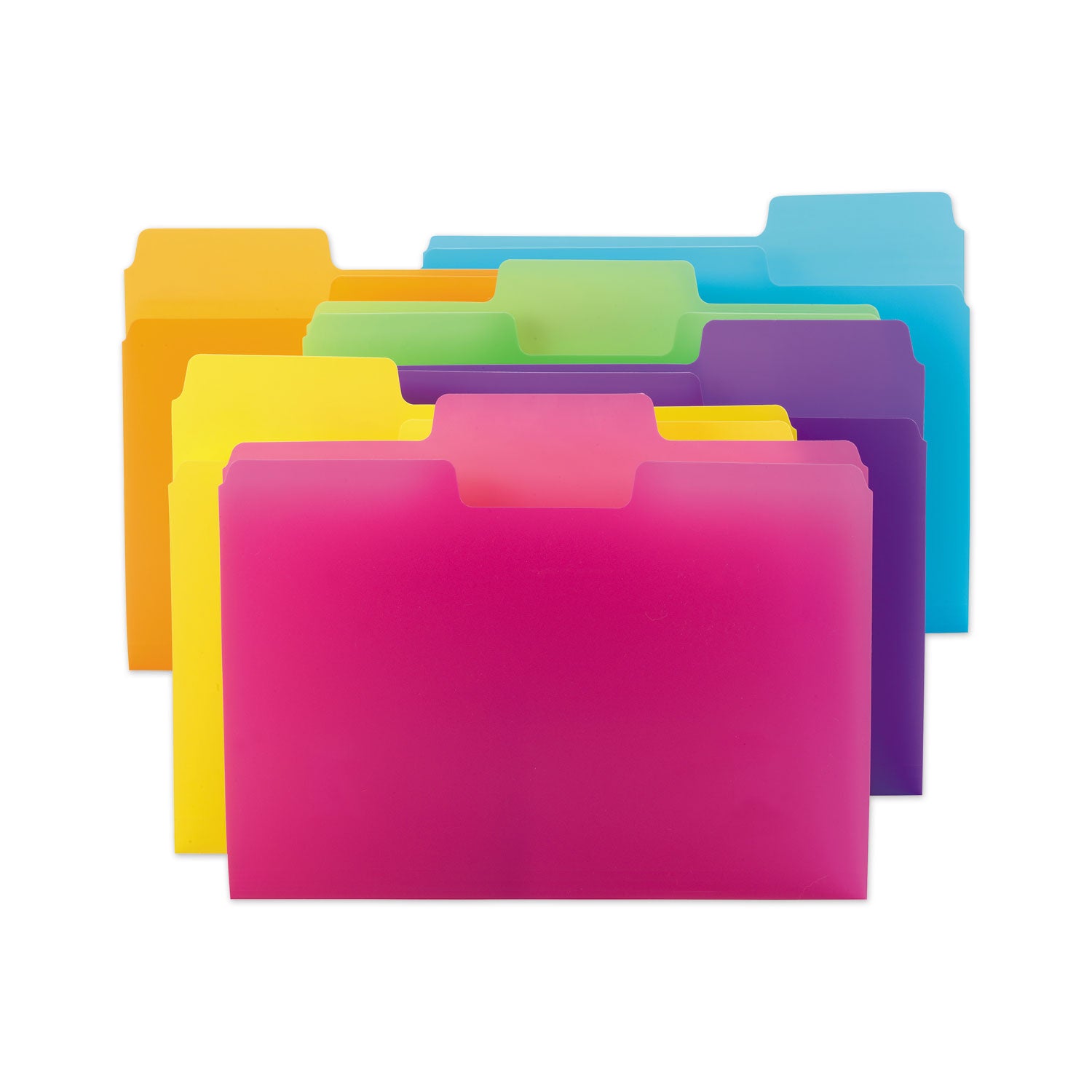 Smead SuperTab Poly File Folders, 1/3 Cut, Letter Size, Top Tab, Assorted Colors (Yellow, Orange, Blue, Pink, Purple, Green), Water Proof, 18 Pack