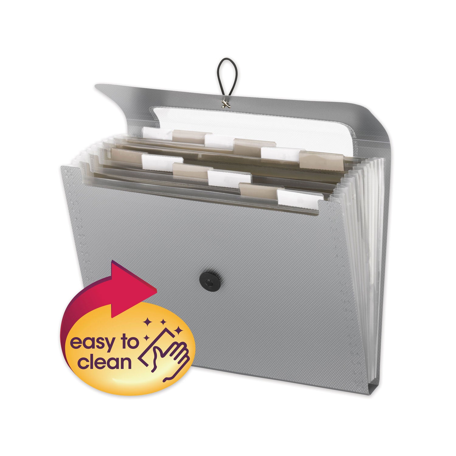 Smead Letter Expanding File - 8 1/2" x 11" - 12 Pocket(s) - Assorted Tab Position - 12 Divider(s) - Polypropylene - Silver - 12 / Carton