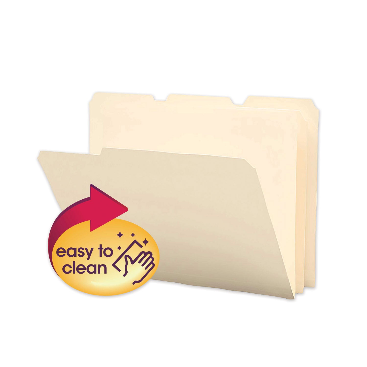 Smead 1/3 Tab Cut Letter Top Tab File Folder - 8 1/2" x 11" - 3/4" Expansion - Top Tab Location - Assorted Tab Position - 17 pt. - Polypropylene - Manila - 12 / Pack