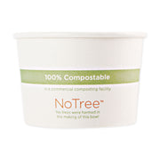 No Tree Paper Bowls, 16 oz, 4.4" Diameter x 3" h, Natural, Sugarcane, 500/Carton