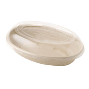 PLA Lids for Fiber Burrito Bowls, 8" Diameter, Clear, Plastic, 400/Carton