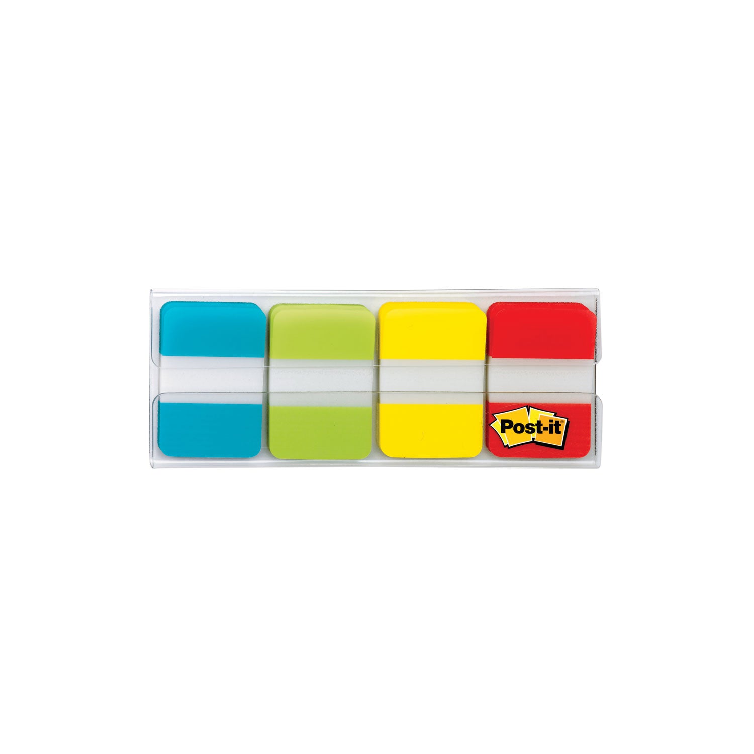 1" Wide Tabs With Dispenser, Aqua, Lime, Red, Yellow, 88/pack