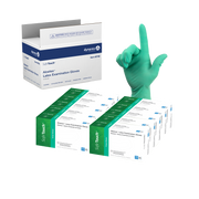 AloeTex Latex Gloves w/ Aloe, X-Small, Green, Powder-Free - 100 per box / 10 boxes per case