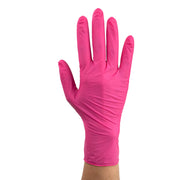 AloeSkin Nitrile Exam Gloves w/ Aloe, X-Large, Rose, Powder-Free - 100 per box / 10 boxes per case