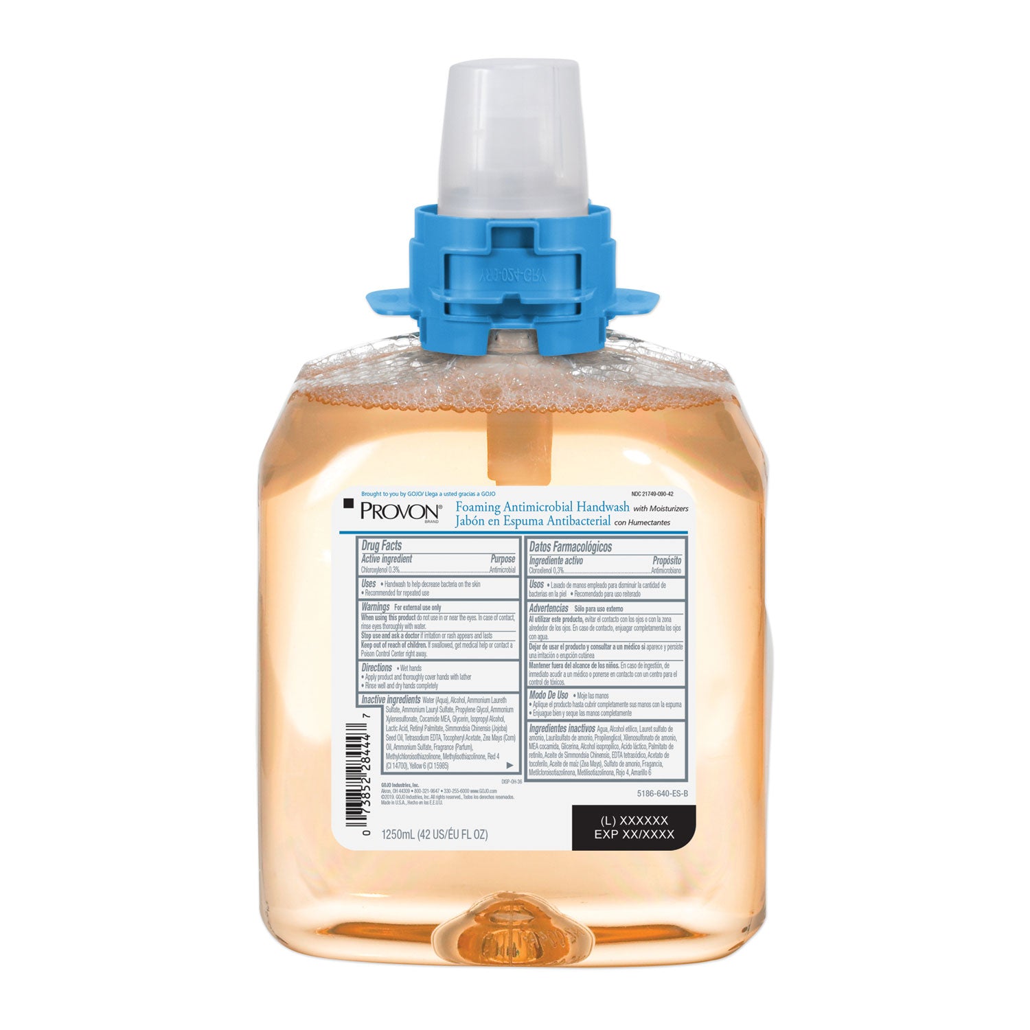 Provon FMX-12 Foaming Antimicrobial Handwash - Fruity Scent - 1.32 quart - Kill Germs, Bacteria Remover - Hand - Moisturizing - Amber - Rich Lather - 4 / Carton