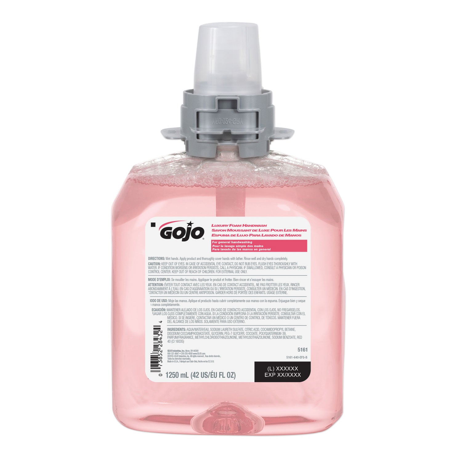 Gojo&reg; FMX-12 Refill Cranberry Luxury Foam Handwash - Cranberry Scent - 1.32 quart - Hand - Amber - Drip-free, Antibacterial-free, Bio-based - 4 / Carton