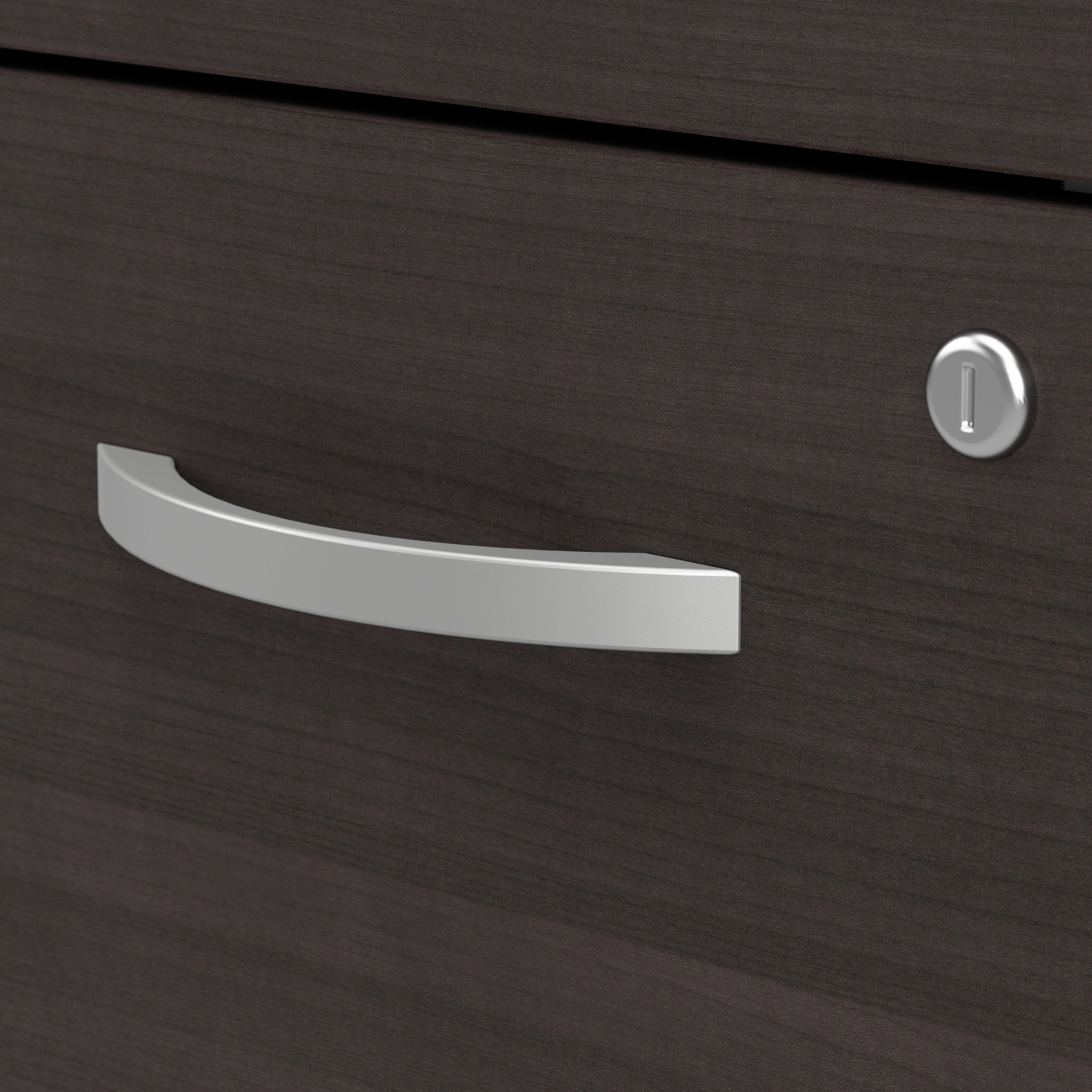 Bush Business Furniture Arrive 72W x 72D L Shaped Reception Desk with Counter in Storm Gray - 71.02" Width x 71.14" Depth x 40.35" Height