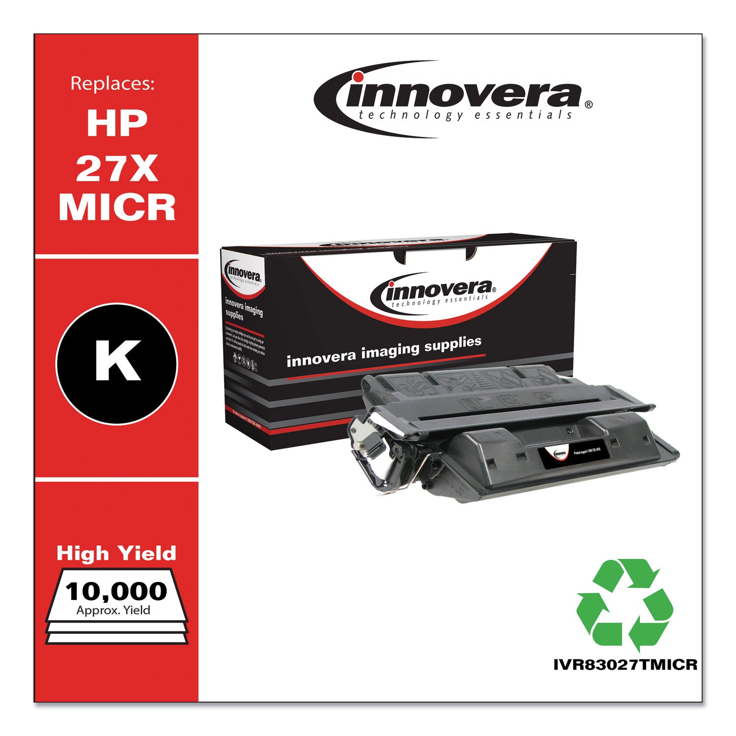 Remanufactured Black High-Yield MICR Toner, Replacement for 27XM (C4127XM), 6,000 Page-Yield