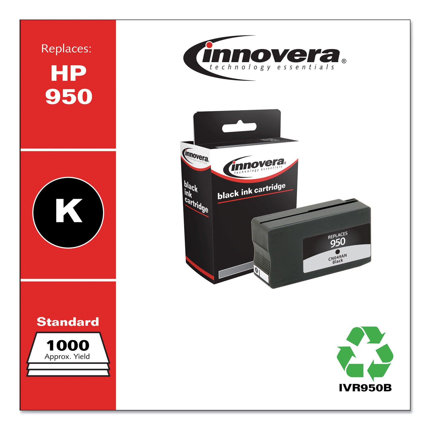 Remanufactured Black Ink, Replacement for 950 (CN049AN), 1,000 Page-Yield