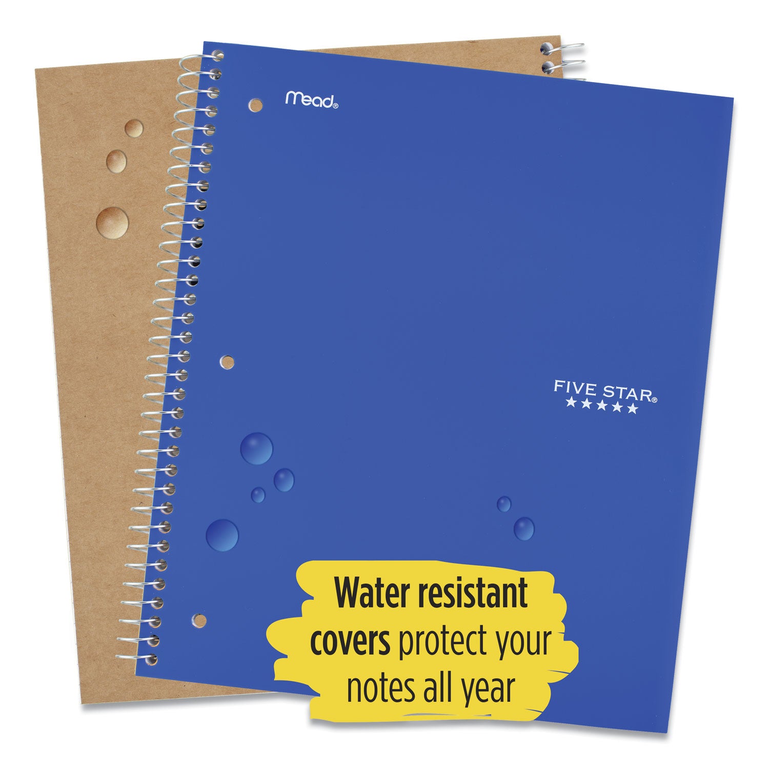 Wirebound Notebook, 5-Subject, Wide/Legal Rule, Randomly Assorted Cover Color (Set 6), (200) 10.5 x 8 Sheets