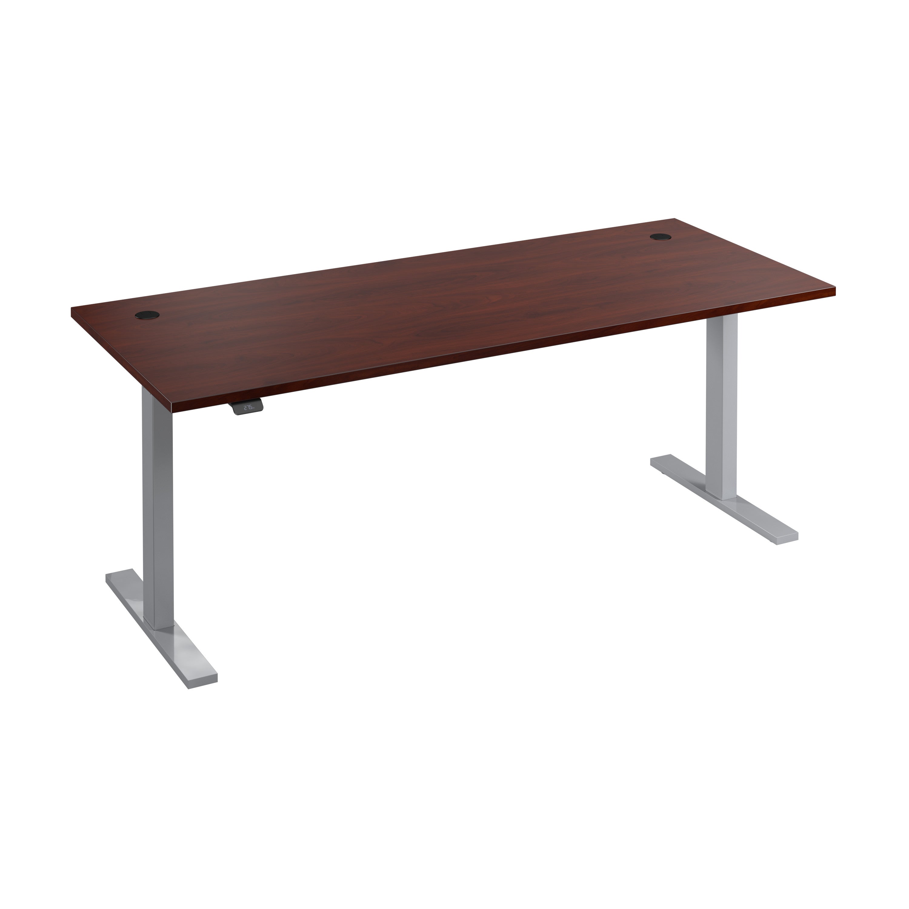 Bush Business Furniture Move 60 Series 72W x 30D Electric Height Adjustable Standing Desk in Hansen Cherry with Metallic Gray Base - 71.02" Width x 29.37" Depth x 47.69" Height