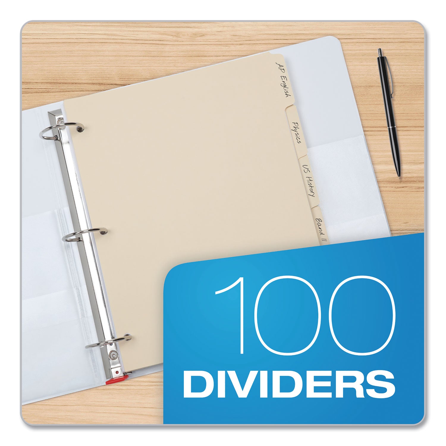 5 x Divider(s) - Blank Tab(s) - 5 Tab(s)/Set - 8.5" Divider Width x 11" Divider Length - 3 Hole Punched - Manila Tab(s) - 10% Recycled - Punched, Acid-free - 1 Box