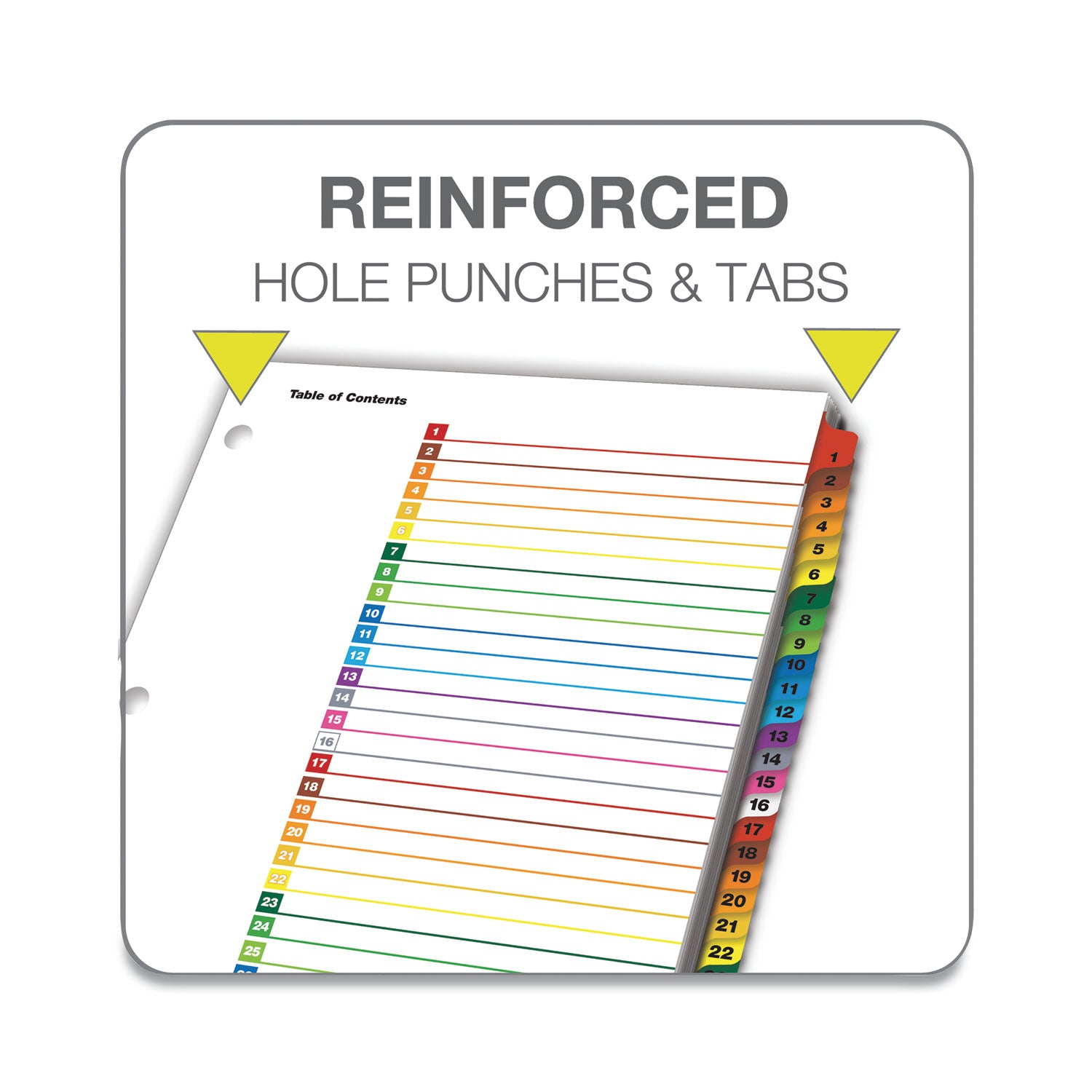 Cardinal OneStep Daily Index System, 31 Dividers, 1 Set, Letter Size, White with Multicolor Mylar Tabs, 3-Hole Punched, Reinforced Tabs and Edges