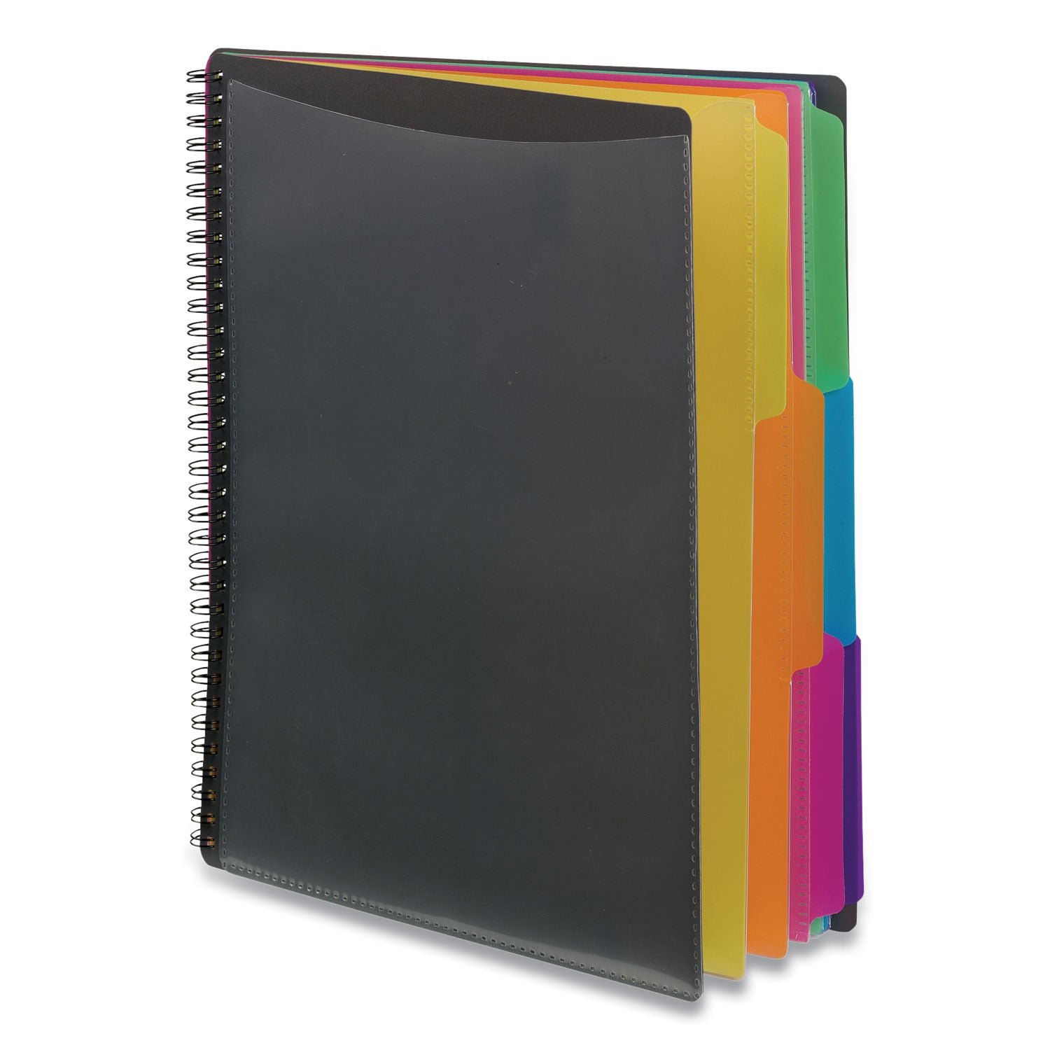 Smead 1/3 Tab Cut Letter Organizer Folder - 8 1/2" x 11" - 12 Pocket(s) - Assorted Tab Position - Gray - 1 Each