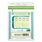 ControlTek SafeLOK Tamper-Evident Deposit Bags - 12" Length x 9" Width - Seal Closure - White - Deposit, Cash, Note, Bill - 100 / Pack