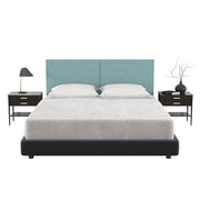Jaxx Panelist Modern Padded Headboard- Set of 2 Wall Mounted Panels (Each 22.5" x 30")- Queen Double Tall, Microvelvet Surf Turquoise