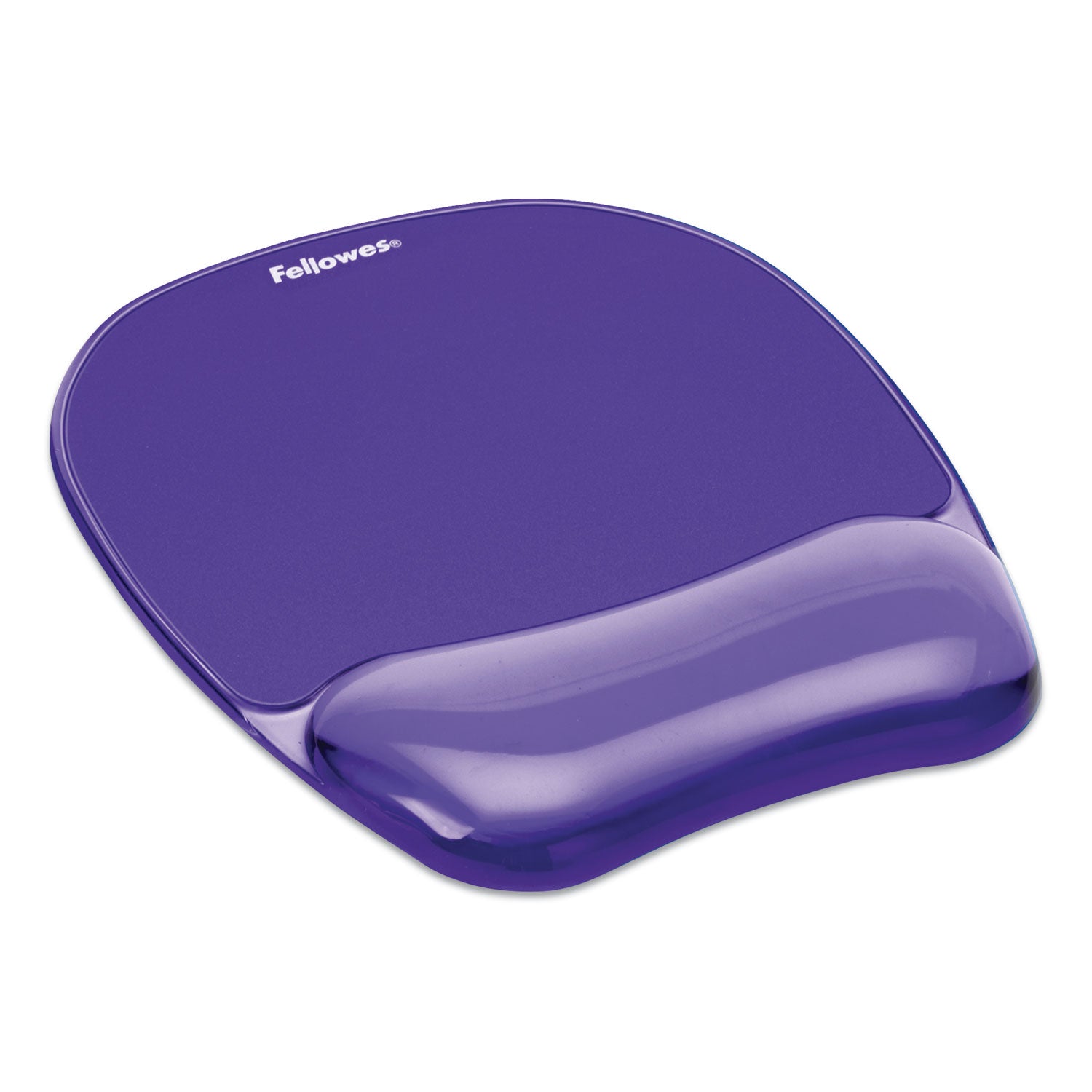 Fellowes Crystals Gel Mousepad/Wrist Rest - 0.75" Height x 7.88" Width x 9.19" Depth - Purple - Rubber, Gel - Stain Resistant, Skid Proof - 1 Each