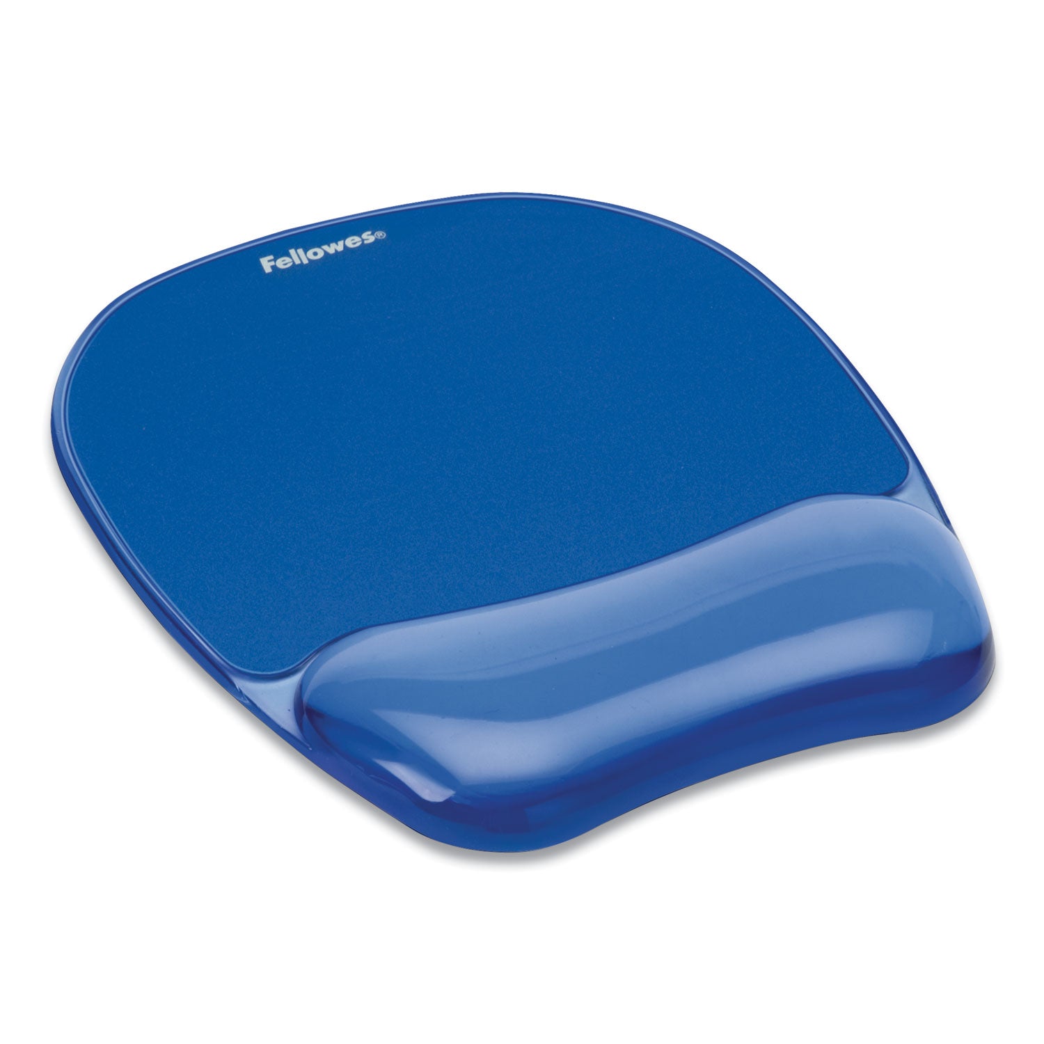 Fellowes Crystals Gel Mousepad/Wrist Rest - 0.75" Height x 7.88" Width x 9.19" Depth - Blue - Gel, Rubber - Stain Resistant, Skid Proof - 1 Each