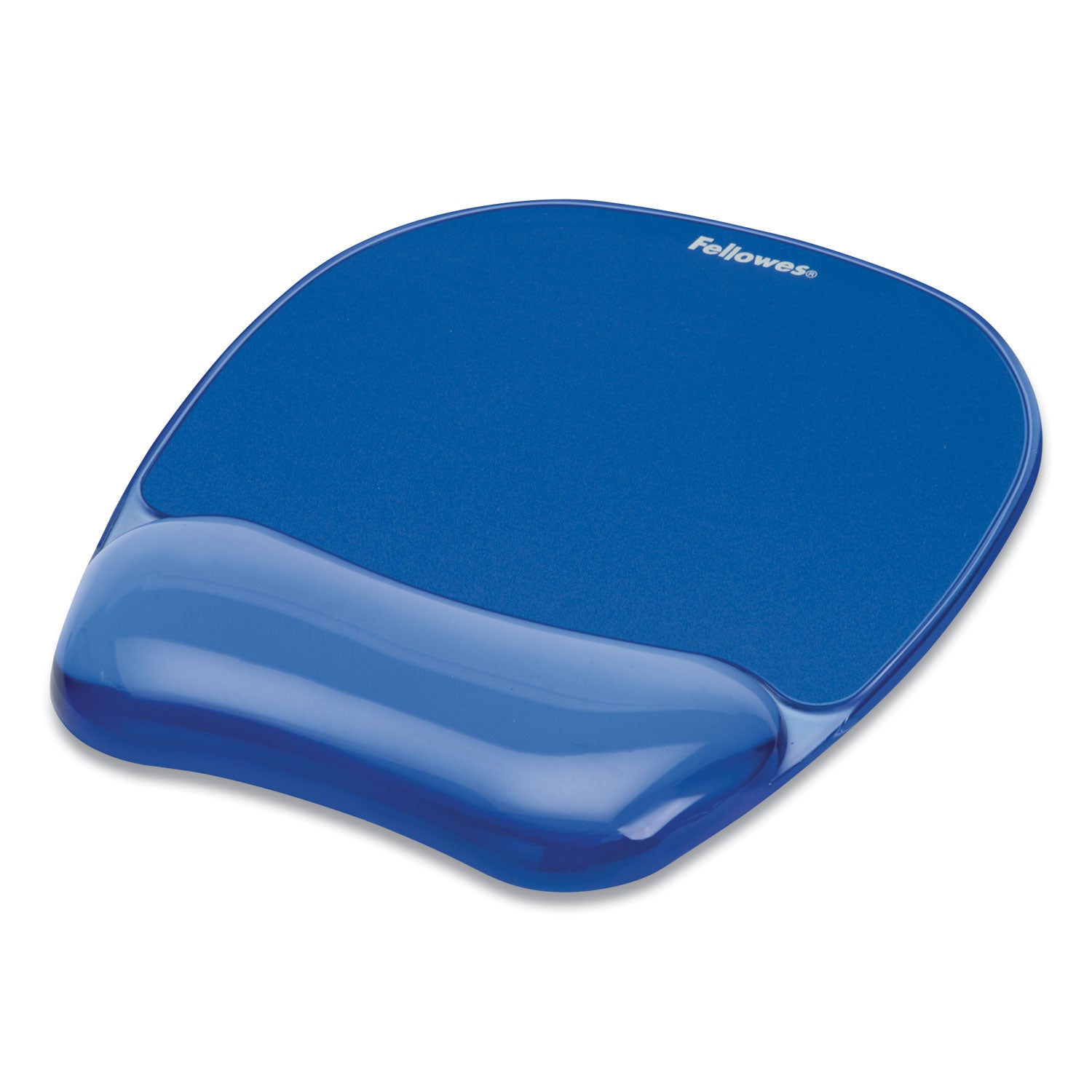 Fellowes Crystals Gel Mousepad/Wrist Rest - 0.75" Height x 7.88" Width x 9.19" Depth - Blue - Gel, Rubber - Stain Resistant, Skid Proof - 1 Each