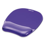 Fellowes Crystals Gel Mousepad/Wrist Rest - 0.75" Height x 7.88" Width x 9.19" Depth - Purple - Rubber, Gel - Stain Resistant, Skid Proof - 1 Each