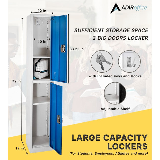 72 in. H x 12 in. W Double-Compartment Steel Storage Locker