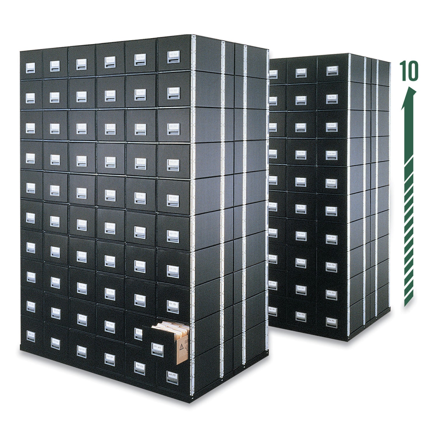 Internal Dimensions: 12" Width x 24" Depth x 10.50" Height - External Dimensions: 14" Width x 25.5" Depth x 11.1" Height - Media Size Supported: Letter - Interlocking Closure - Heavy Duty - Stackable - Steel - Black - For File - Recycled - 6 / Carton