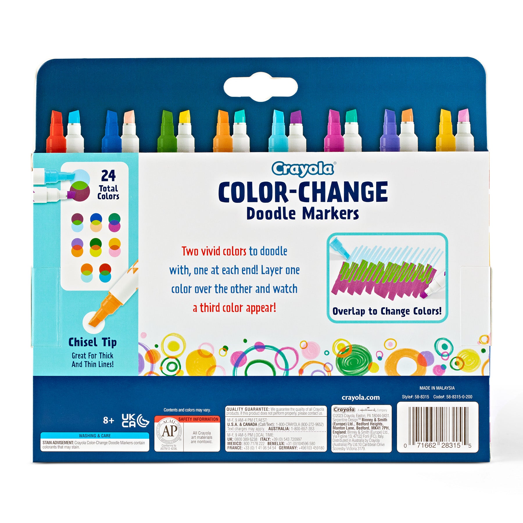 Doodle & Draw Color Change Doodle Marker, 8 Count