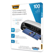 Fellowes Letter-Size Thermal Laminating Pouches, 9" x 11.5", 3 mil, Glossy, Clear, Photo-Safe, Erasable, Water Proof, 1 Pack